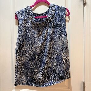 Anne Klein Women's Sleeveless Blouse Large Coastal Careerwear Quiet luxury